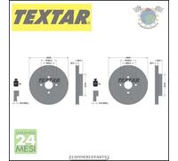 2x Dischi freno Textar Anteriore per DAIHATSU CHARADE TOYOTA YARIS