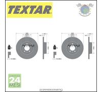 2x Dischi freno Textar Posteriore per CITROEN JUMPY FIAT SCUDO PEUGEOT PARTNER