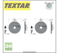 2x Dischi freno Textar PRO Anteriore per ALFA ROMEO SPIDER GTV