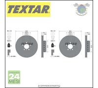 2x Dischi freno Textar PRO+ Anteriore per BMW 4 F33 F83 440 435 428 420 F32 F82