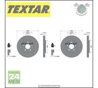 2x Dischi freno Textar PRO Anteriore per CHRYSLER STRATUS Cabriolet SEBRING Coup