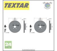 2x Dischi freno Textar PRO Anteriore per TOYOTA AVENSIS #bu