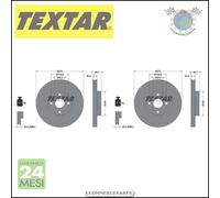 2x Dischi freno Textar PRO Anteriore per TOYOTA COROLLA #bm