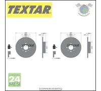 2x Dischi freno Textar PRO Posteriore per ALFA ROMEO MITO