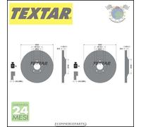 2x Dischi freno Textar PRO+ Posteriore per AUDI A8 BENTLEY CONTINENTAL FLYING VW