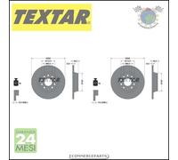 2x Dischi freno Textar PRO Posteriore per AUDI Q3 A3 SEAT TOLEDO III ALHAMBRA AL