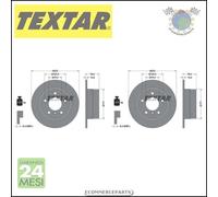 2x Dischi freno Textar PRO Posteriore per BMW 3 E36 323 318 316