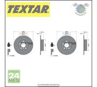 2x Dischi freno Textar PRO Posteriore per BMW X2 F39 xDrive sDrive X1 U11 F48 i3