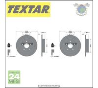 2x Dischi freno Textar PRO Posteriore per CHEVROLET MALIBU OPEL INSIGNIA A S #ec