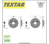 2x Dischi freno Textar PRO Posteriore per CITROEN BERLINGO XSARA C4 I C3 C2 PEUG