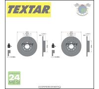 2x Dischi freno Textar PRO Posteriore per FIAT CROMA OPEL VECTRA C SIGNUM 2 SAAB