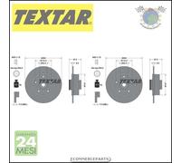 2x Dischi freno Textar PRO Posteriore per RENAULT MEGANE #hc
