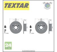 2x Dischi freno Textar PRO Posteriore per SKODA OCTAVIA