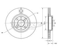 2x Disco Ø284mm Frontale Ventilato per Fiat 500/595/695 1.4 Bravo II TX 70-83