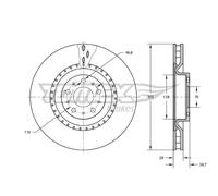 2x Disco Ø305mm Frontale Ventilato per Fiat 500X 1.6 2.0 D Multijet TX 73-74