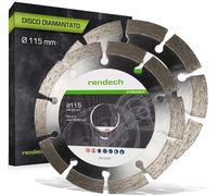 2x Disco diamantato 115 mm per cemento, pietra, granito e molto altro. Dischi diamantati con altezza segmento 10mm | qualità del marchio rendech®
