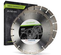 2x Disco diamantato 230 mm per cemento, granito, pietra e molto altro. Dischi diamantati con altezza segmento 10mm | qualità del marchio rendech®