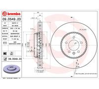Disco freno BREMBO 09D54923 anteriore, ventilato, altamente carbonizzato, 1 Pezzo