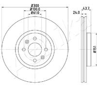 2x Disco freno 60-00-0705 ASHIKA per RENAULT SCÉNIC II GRAND SCÉNIC II