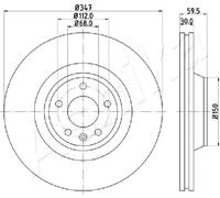 2x Disco freno 60-00-0925 ASHIKA per AUDI A6 C6 A6 C6 Avant A6 Allroad C6