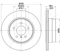 2x Disco freno 61-00-0129 ASHIKA per BMW X5 X6