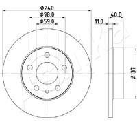 2x Disco freno 61-00-0209 ASHIKA per ALFA ROMEO SPIDER GTV