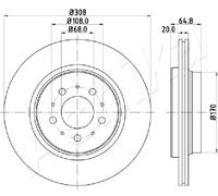 2x Disco freno 61-00-0326 ASHIKA per VOLVO XC90 I