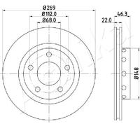 2x Disco freno 61-00-0913 ASHIKA per AUDI A8 D2 A6 C4 A6 C4 Avant A6 C5