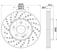 2X Disco Freno Anteriore Ø295 Mm Forato/Interno Per Mercedes B-Class
