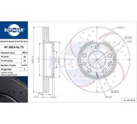 2x Disco freno Assale anteriore forato RT 2853-GL T5 ROTINGER per MAZDA