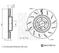 2x Disco freno Assale anteriore perforato/ventilazione interna ADU1743113