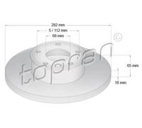 2x Disco freno Assale anteriore pieno 104 088 TOPRAN per VW