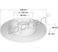 2x Disco freno Assale anteriore pieno 104 164 TOPRAN per VW SEAT AUDI