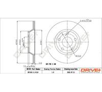2x Disco freno Assale anteriore pieno DP1010.11.0116 Drve+ per AUDI A4 B5