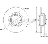 2x Disco freno Assale anteriore pieno TX 70-33 TOMEX Brakes per CHEVROLET DAEWOO