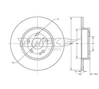 2x Disco freno Assale anteriore pieno TX 74-06 TOMEX Brakes per MERCEDES-BENZ