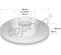 2x Disco freno Assale anteriore ventilato 111 652 TOPRAN per MERCEDES-BENZ VW
