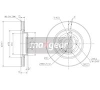 2x Disco freno Assale anteriore ventilato 19-2301 MAXGEAR per HONDA CR-V II