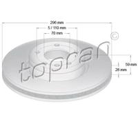 2x Disco freno Assale anteriore ventilato 200 939 TOPRAN per OPEL OMEGA B