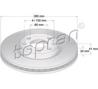 2x Disco freno Assale anteriore ventilato 206 120 TOPRAN per OPEL CORSA C