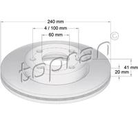 2x Disco freno Assale anteriore ventilato 206 121 TOPRAN per OPEL CORSA C