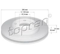 2x Disco freno Assale anteriore ventilato 207 809 TOPRAN per OPEL CHEVROLET