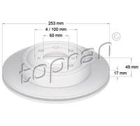2x Disco freno Assale anteriore ventilato 207 987 TOPRAN per OPEL AGILA