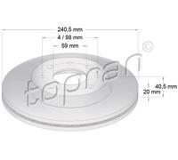 2x Disco freno Assale anteriore ventilato 304 231 TOPRAN per FIAT FORD