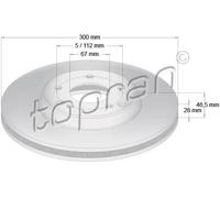 2x Disco freno Assale anteriore ventilato 400 855 TOPRAN per MERCEDES-BENZ CLK