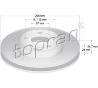 2x Disco freno Assale anteriore ventilato 401 051 TOPRAN per MERCEDES-BENZ