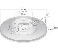2x Disco freno Assale anteriore ventilato 401 384 TOPRAN per MERCEDES-BENZ