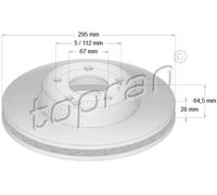 2x Disco freno Assale anteriore ventilato 401 899 TOPRAN per MERCEDES-BENZ SLK