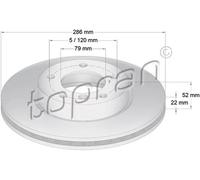 2x Disco freno Assale anteriore ventilato 500 563 TOPRAN per BMW 3 3 Coupé