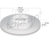2x Disco freno Assale anteriore ventilato 500 572 TOPRAN per BMW 3 3 Coupé